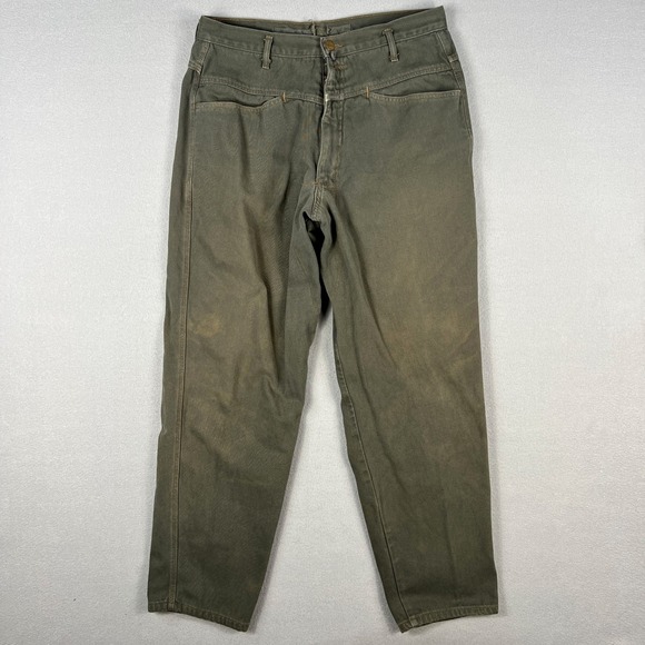 VTG Girbaud Work Pants 90s USA Olive Green Carpenter Style 33x30 Utility‎ Street - Picture 1 of 14